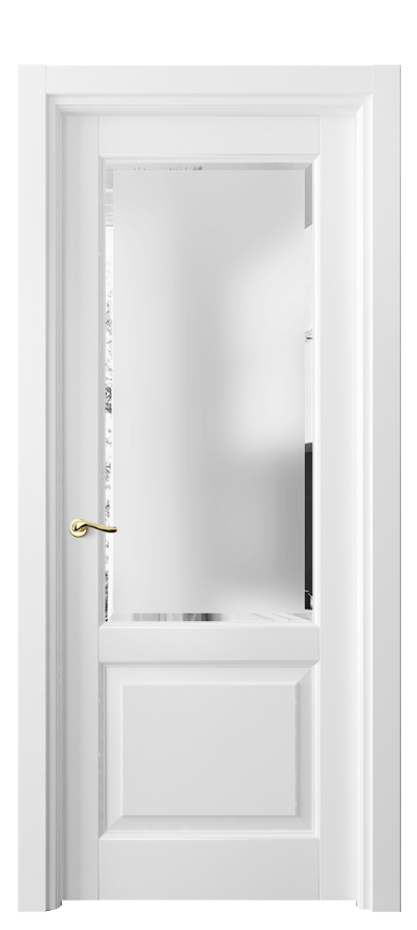 Межкомнатная дверь Lignum 0740 Бук белоснежный Сатинированное стекло с фацетом Цена 99399 ₽ | Volhovec