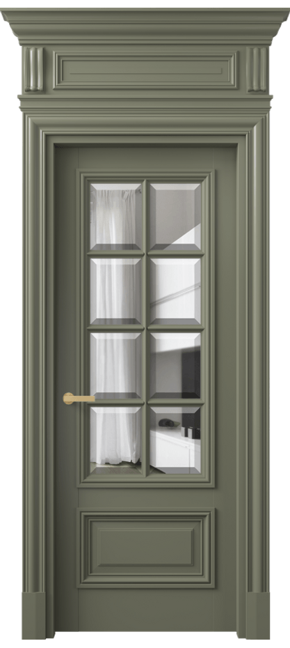 Межкомнатная дверь Antique 7316 Бук оливковый тёмный Прозрачное стекло с фацетом, 6 мм Цена 145930 ₽ | Volhovec