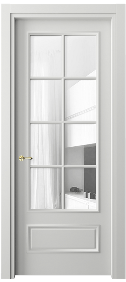 Межкомнатная дверь Paris 8112 Матовый светло-серый Прозрачное стекло Цена 76999 ₽| Volhovec