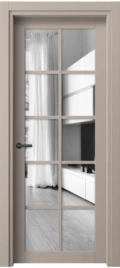 Межкомнатная дверь Neo 2106 ПЭТ серо-коричневый  Двустороннее зеркало, триплекс Цена 28559 ₽ | Volhovec