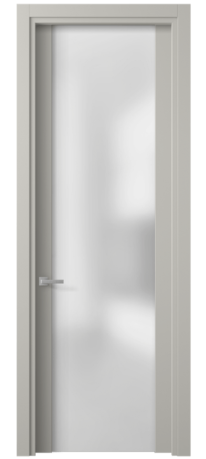 Межкомнатная дверь Planum 4114 Матовый тёплый серый Сатинированное стекло Цена 46790 ₽ | Volhovec