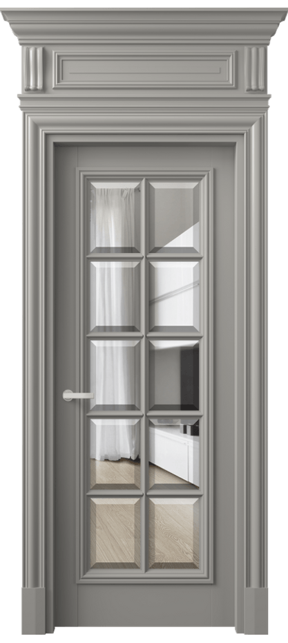 Межкомнатная дверь Antique 7310 Бук нейтральный серый Прозрачное стекло с фацетом, 6 мм Цена 202360 сом | Volhovec