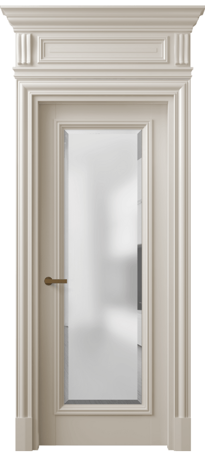 Межкомнатная дверь Antique 7300 Бук светло-бежевый Сатинированное стекло с фацетом, 6 мм Цена 124183 ₽ | Volhovec