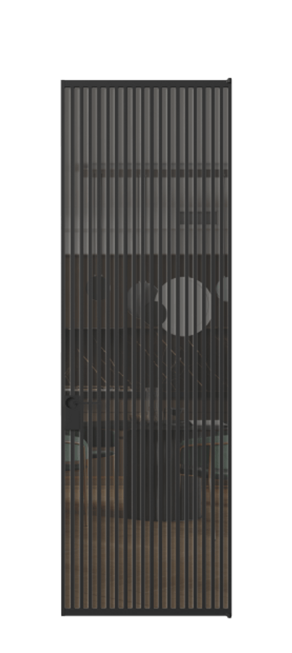 Алюминиевая дверь АЛПЛ040.06 Алюминий Черный Прозрачное серое стекло, триплекс Цена 186370  | Volhovec