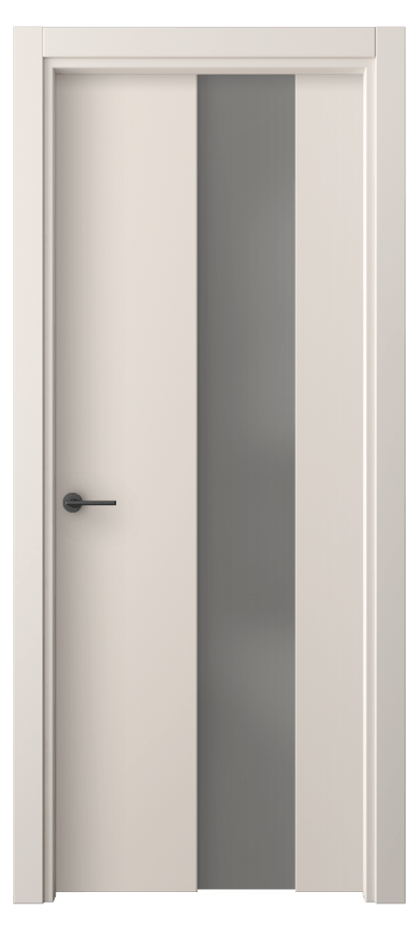 Межкомнатная дверь Freedom 4226 ПЭТ пудровый бежевый Сатинированное серое стекло, триплекс Цена 30799 ₽ | Volhovec