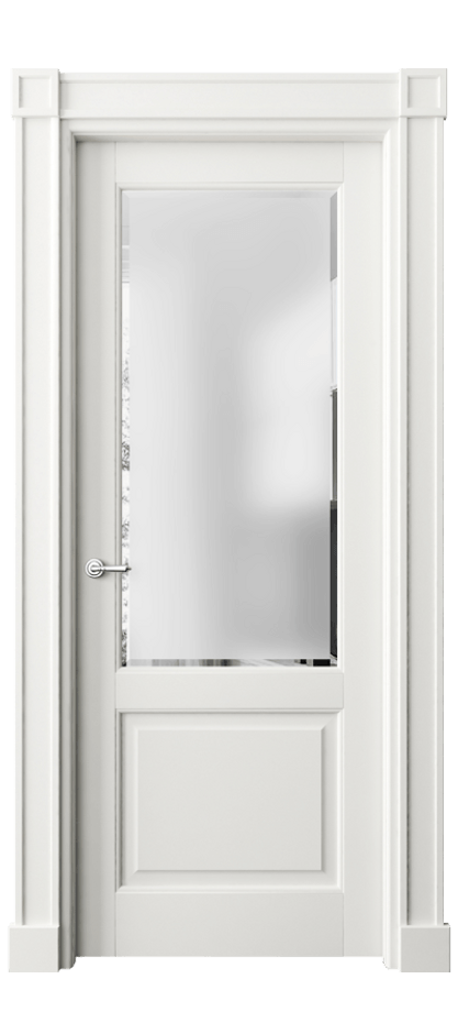 Межкомнатная дверь Toscana Plano 6302 Бук серый Сатинированное стекло с фацетом Цена 145130 ₽ | Volhovec