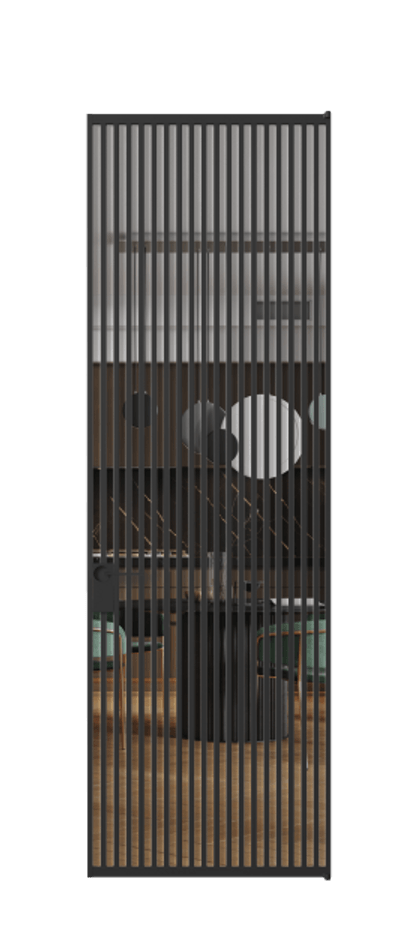 Алюминиевая дверь АЛПЛ040.06 Алюминий Черный Прозрачное стекло "Crystal Vision", калёное Цена 223990  | Volhovec