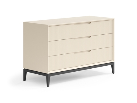 Мебель Комод Velvet 3 ящика. Цвет Матовый светло-бежевый. Материал Гладкая эмаль. Коллекция Комод Velvet 3 ящика. Картинка.