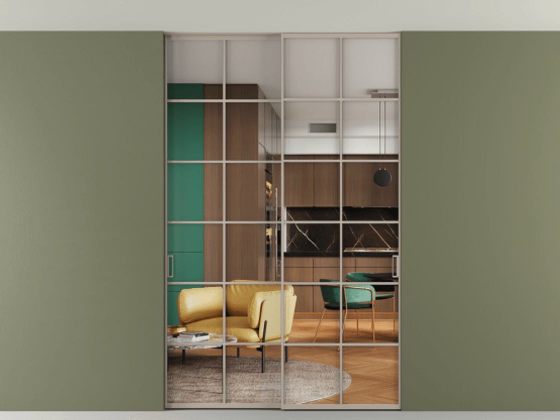 Перегородка Formato внутри проёма скрытое крепление в потолок 2 створки АЛПР 040.05 Алюминий бисквитный Прозрачное стекло "Crystal Vision", калёное. Цена 322680 ₽ 1. Полотно 2 шт. (800/2100 мм)
2. Комплект установки раздвижной системы
3. Базовый комплект фурнитуры
4. Ручка RONDO. Фабрика дверей Волховец 8 (800) 551 43 19 Перегородка Formato внутри проёма скрытое крепление в потолок 2 створки АЛПР 040.05 Алюминий бисквитный Прозрачное стекло "Crystal Vision", калёное Цена 322680 ₽ | Volhovec