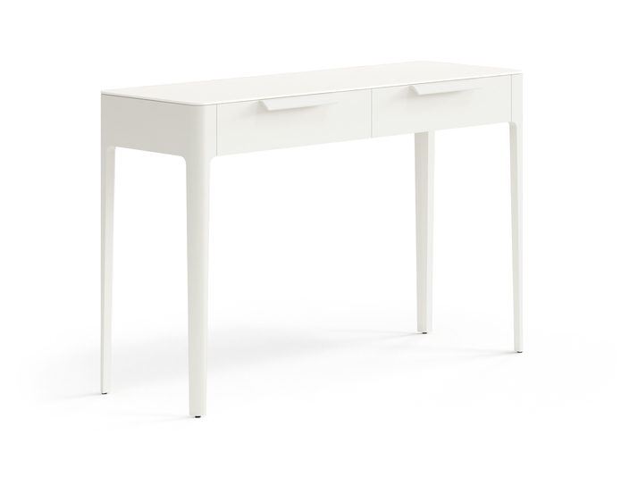 Мебель Консоль Piega 2 ящика. Цвет Матовый молочно-белый. Материал Гладкая эмаль. Коллекция Консоль Piega 2 ящика. Картинка.