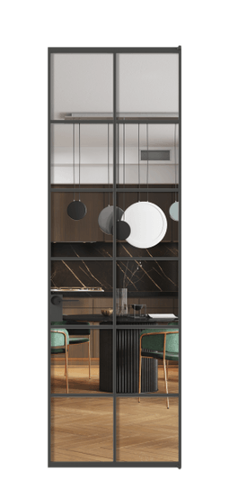 Дверь межкомнатная АЛПЛ040.05 ГР Графитовый Crystalvision. Цвет . Материал Алюминий металлик. Коллекция Формато. Картинка.