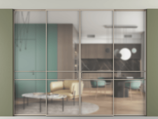 Алюминевая перегородка АЛПР 040.02_АБСК_Matelux Crystalvision_new. Цвет Алюминий бисквитный. Материал Алюминий в эмали. Коллекция Перегородка Формато внутри проёма скрытое крепление в потолок 4 створки. Фото. Алюминевая перегородка АЛПР 040.02_АБСК_Matelux Crystalvision_new. Цвет Алюминий бисквитный. Материал Алюминий в эмали. Коллекция Перегородка Формато внутри проёма скрытое крепление в потолок 4 створки. Картинка.