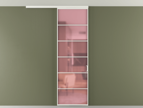 Алюминевая перегородка vd1_04 Алюминий светло-серый Сатинированное розовое стекло, триплекс, 6мм. Цвет Алюминий светло-серый. Материал Алюминий в эмали. Коллекция Перегородка Formato вдоль стены на потолок 1 створка. Картинка.