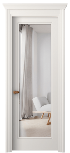Дверь межкомнатная 8502 МПБЛ ЗЕР. Цвет Матовый пудровый белый. Материал Гладкая эмаль. Коллекция Esse. Картинка.