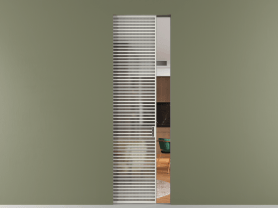 Алюминевая перегородка АЛПР 040.07 БЕЛ MS. Цвет Алюминий Белый. Материал Алюминий. Коллекция Перегородка Formato скрытый пенал 1 створка. Картинка.