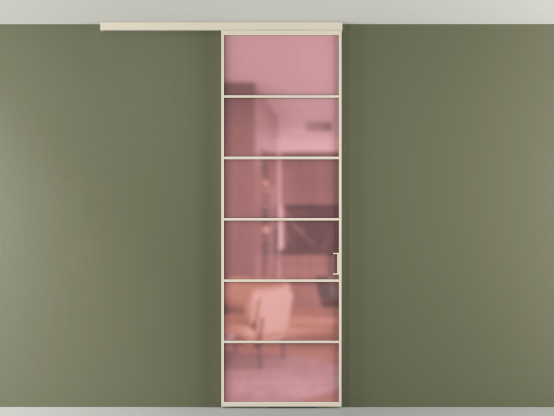 Алюминевая перегородка vd1_04 Алюминий бежево-серый Сатинированное розовое стекло, триплекс, 6мм. Цвет Алюминий бежево-серый. Материал Алюминий в эмали. Коллекция Перегородка Formato вдоль стены на потолок 1 створка. Картинка.