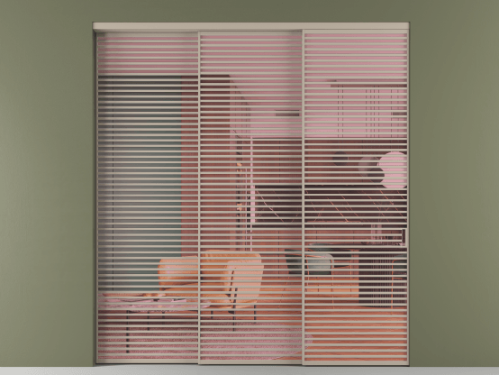 Алюминевая перегородка АЛПР 040.07_АБСК_ПРОЗ РОЗ_new. Цвет Алюминий бисквитный. Материал Алюминий в эмали. Коллекция Перегородка Formato внутри проёма 3 створки с синхронным механизмом. Фото. Алюминевая перегородка АЛПР 040.07_АБСК_ПРОЗ РОЗ_new. Цвет Алюминий бисквитный. Материал Алюминий в эмали. Коллекция Перегородка Formato внутри проёма 3 створки с синхронным механизмом. Картинка.