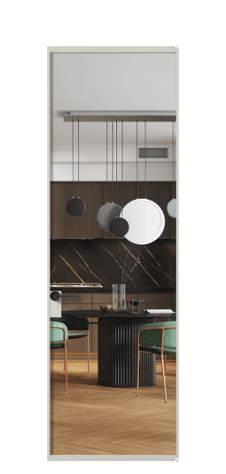 Дверь межкомнатная АЛПЛ040.01 АТСР Crystalvision. Цвет Алюминий тёплый серый. Материал Алюминий в эмали. Коллекция Формато. Картинка.