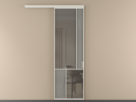 Алюминевая перегородка vd1_1 БЕЛ. Цвет Алюминий Белый. Материал Алюминий. Коллекция Перегородка Mosaic вдоль стены 1 створка. Картинка.