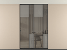 Перегородка Mosaic внутри проёма скрытое крепление в потолок 2 створки