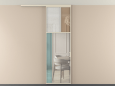 Перегородка Mosaic вдоль стены на потолок 1 створка