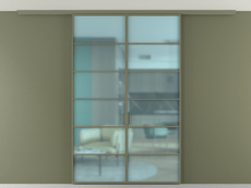 Перегородка Формато вдоль стены на потолок 2 створки