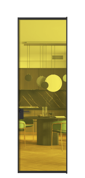 Дверь межкомнатная АЛПЛ040.01 ПРОЗ ЖЕЛ ЧЕР. Цвет Алюминий Черный. Материал Алюминий. Коллекция Формато. Картинка.